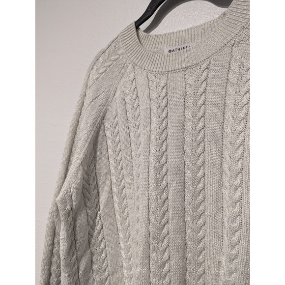Athleta Crossroads Metallic Silver Cable Knit Sweater - Picture 7 of 8